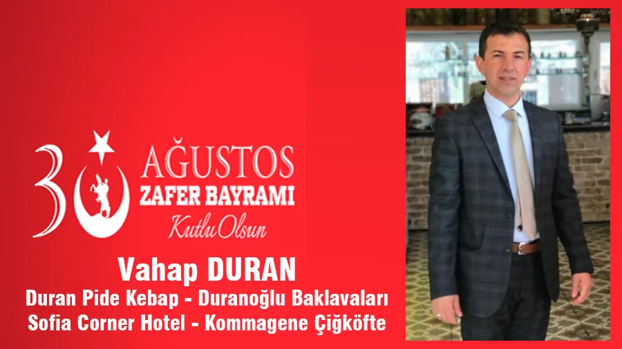 Vahap Duran 30 Ağustos Kutlama Mesajı